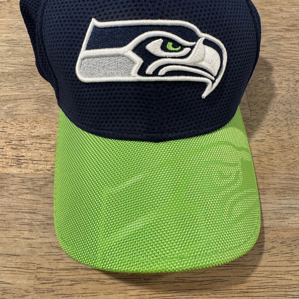 NFL Cap with Navy and Neon Green Seattle Seahawks new era